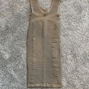Aura Tan Textured Midi Dress